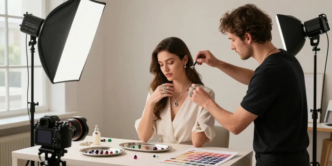 Photographe professionnel de bijoux à Milan réalisant des photos de qualité pour des joyaux.