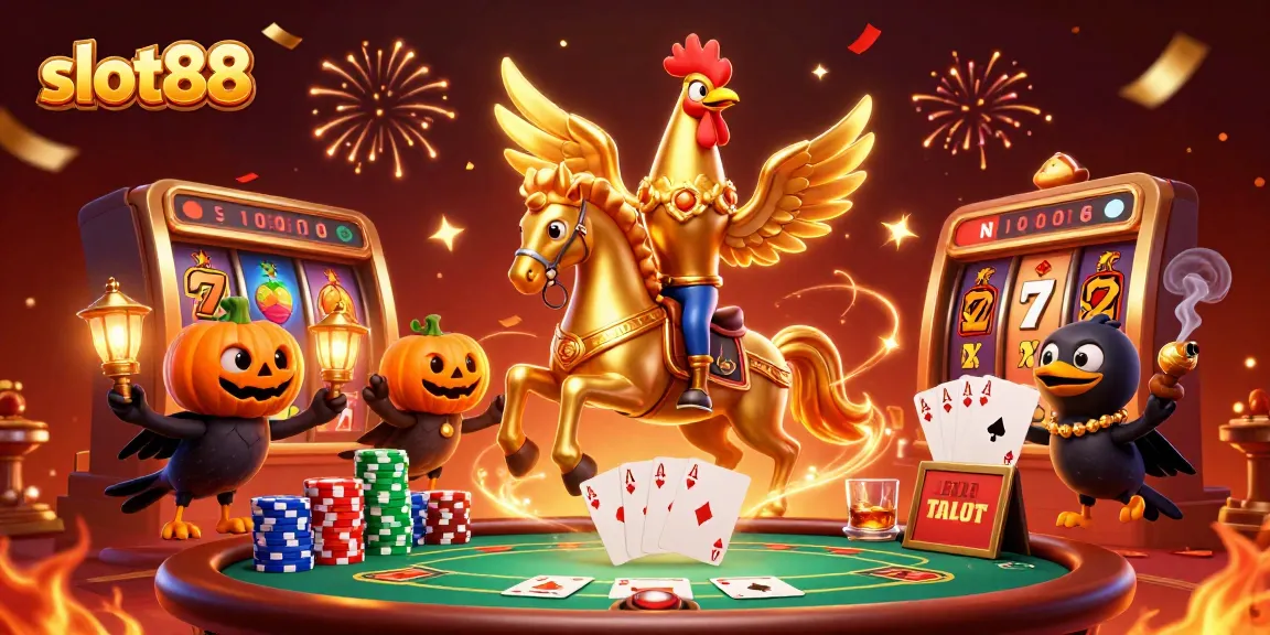 Serunya bermain slot88 dengan efek jackpot berkilau yang mengelilingi karakter utama.
