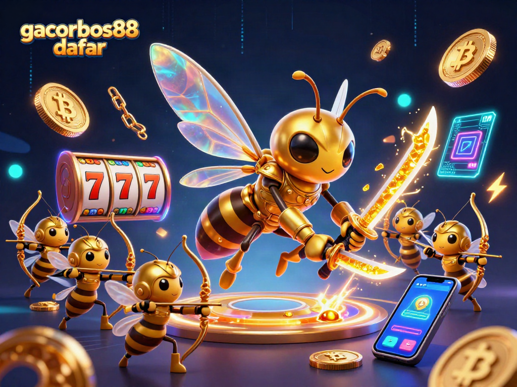 Experience the thrill of gacorbos88 daftar with a vibrant 3D casino scene featuring exciting elements.