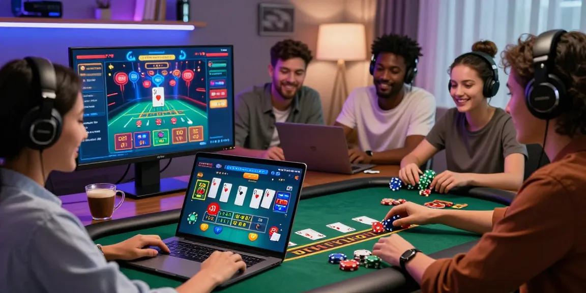 Expérience de casino en ligne passionnante mettant en avant le meilleur casino en ligne avec des joueurs divers engagés dans une partie de blackjack.
