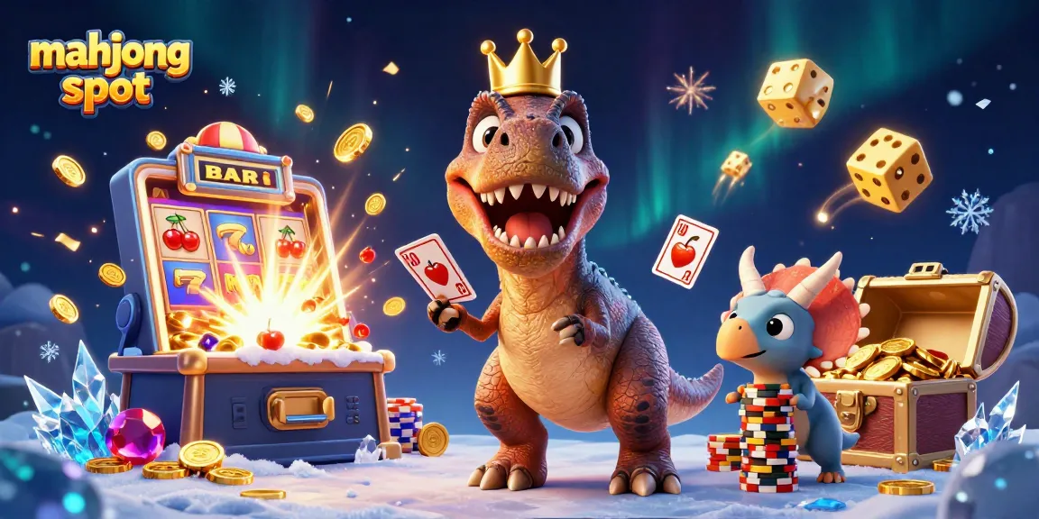 Experience excitement in a mahjong slot game with animated characters and casino elements.