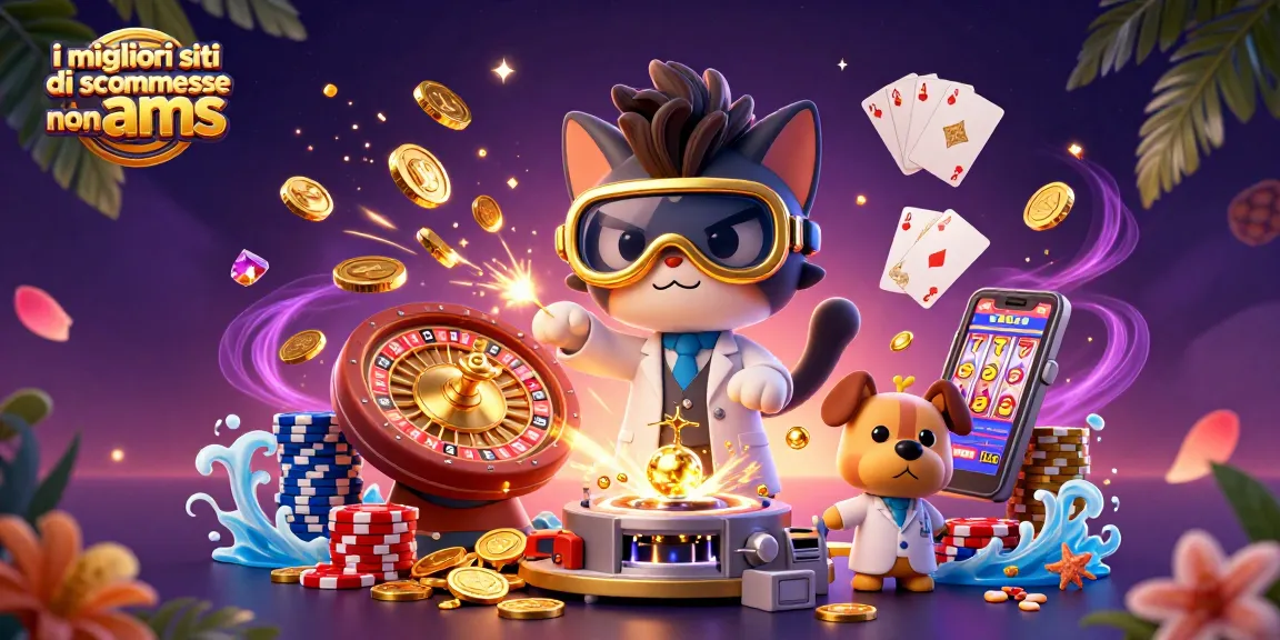 I migliori siti di scommesse non AAMS ambientati in un'illustrazione 3D con monete d'oro e personaggi fantastici.