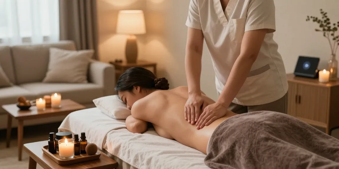 의정부출장안마 service providing a relaxing massage experience in a cozy home setting with ambient lighting and calming atmosphere.