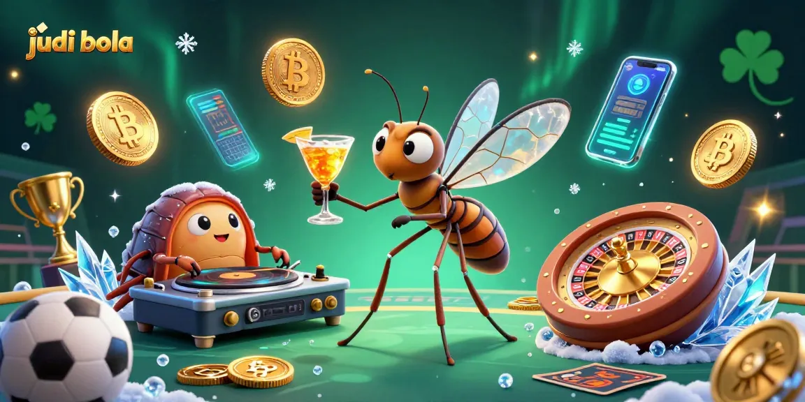 Experience judi bola excitement with a lively 3D scene featuring animated characters and betting elements.