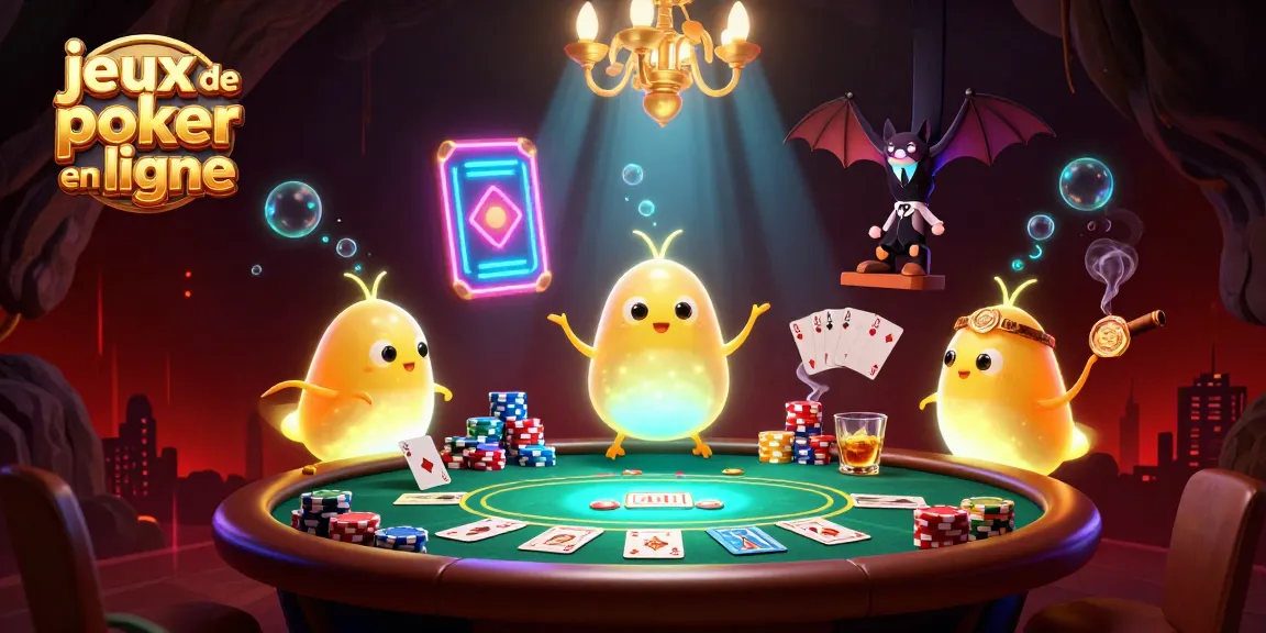 Découvrez les jeux de poker en ligne avec une équipe de lucioles illuminant un casino sous-marin.