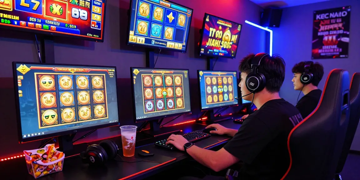 Player engaged in KECAK4D online slots, showcasing vibrant gaming atmosphere.