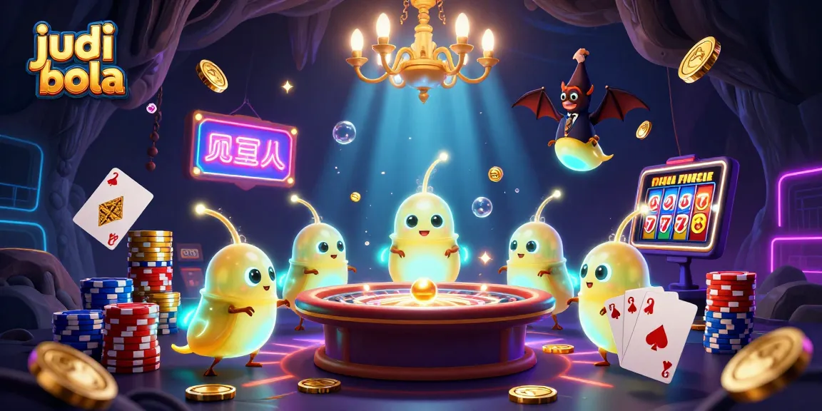 Engage in judi bola action with glowworms lighting up a vibrant cave casino scene.
