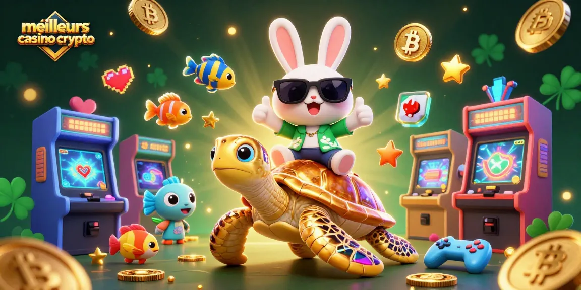Découvrez les meilleurs casinos crypto avec notre illustration dynamique de jeux en ligne passionnants