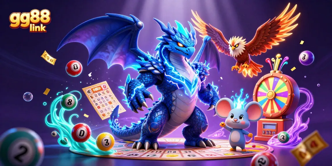 Win big at gg88 link with vibrant gaming elements scattered throughout the thrilling illustration.