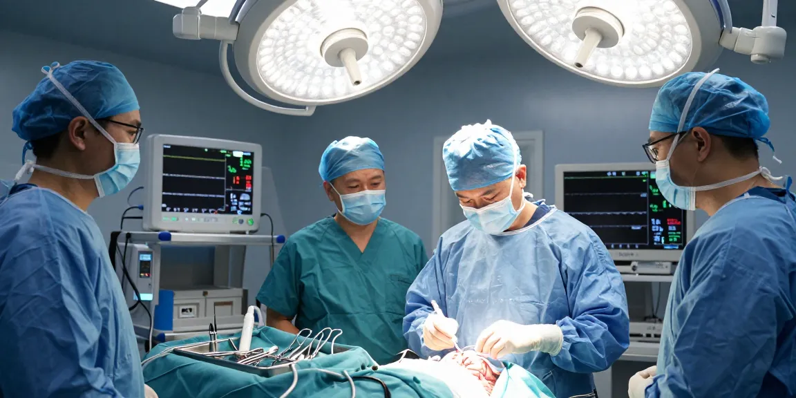 Beyin ameliyatı in a professional surgical environment with a neurosurgeon and medical team focused on patient care.