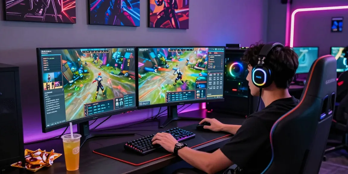 Intense gamer enjoying pakde4d on a high-performance setup with immersive graphics.