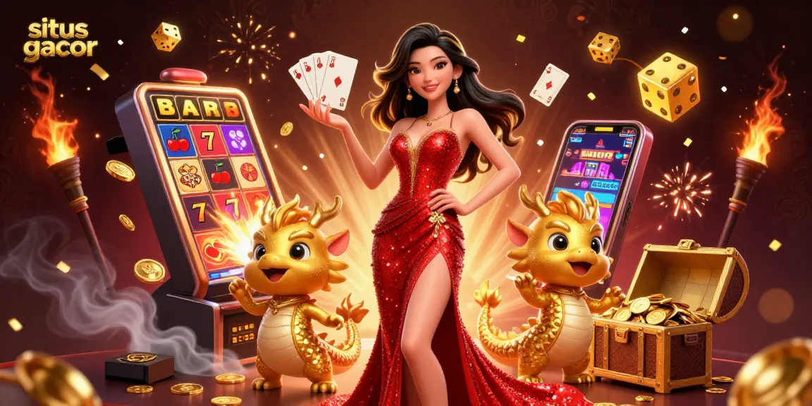 Experience situs gacor thrills with a stunning casino scene featuring jackpots, cards, and vibrant energy.