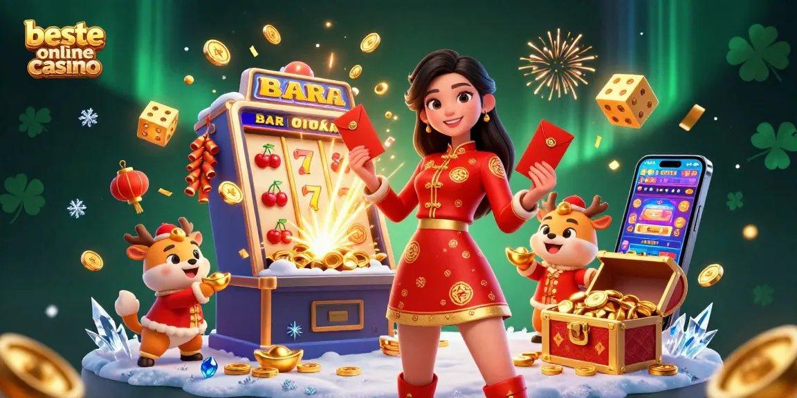 Experience the excitement at beste online casino with vibrant celebrations, slot machine jackpots, and festive elements.