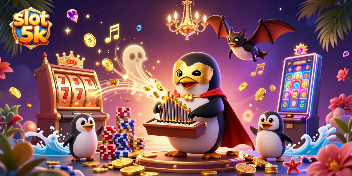 Engage with slot 5k excitement through a vibrant 3D illustration showcasing casino delights.