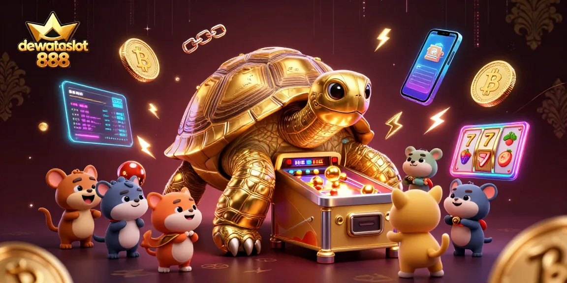 Jelajahi keseruan permainan dewataslot888 dengan penyu emas raksasa berfungsi sebagai mesin pinball!