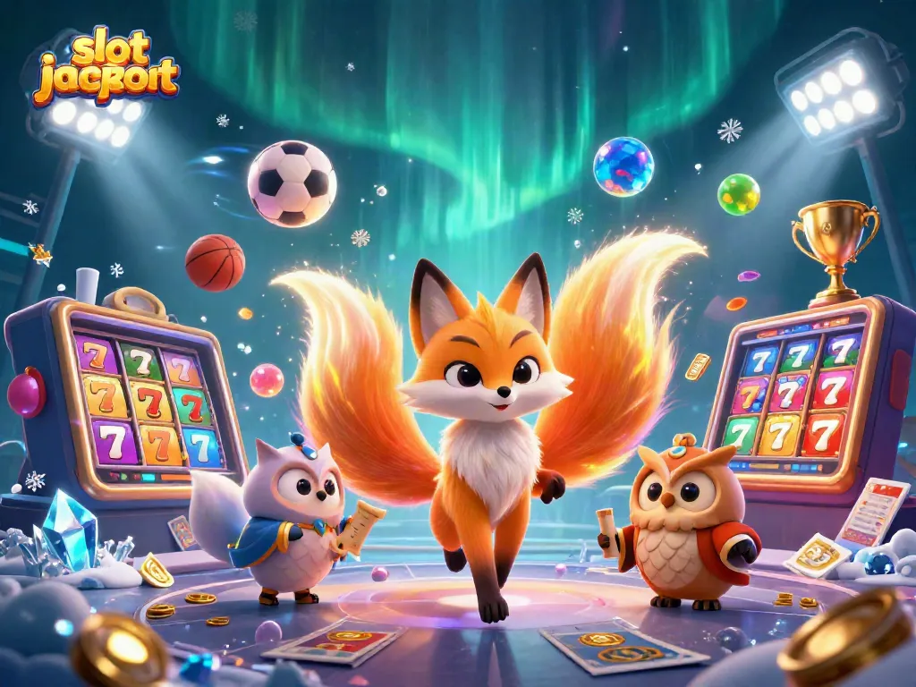 Experience the excitement of slot jackpot games with a dynamic illustration of vibrant colors and characters.