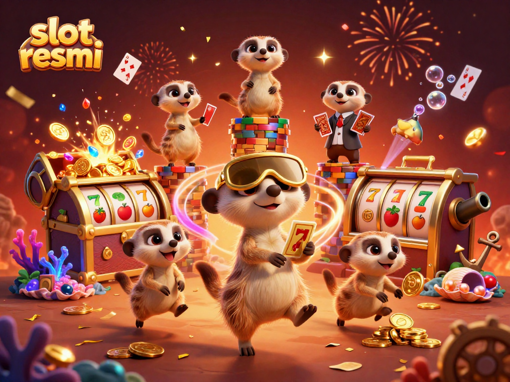 Experience the excitement of slot resmi with meerkats managing a vibrant casino scene full of treasures.