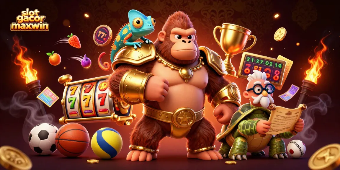 Nikmati pengalaman slot gacor maxwin yang mendebarkan dengan karakter dalam suasana yang cerah dan bertema kasino.