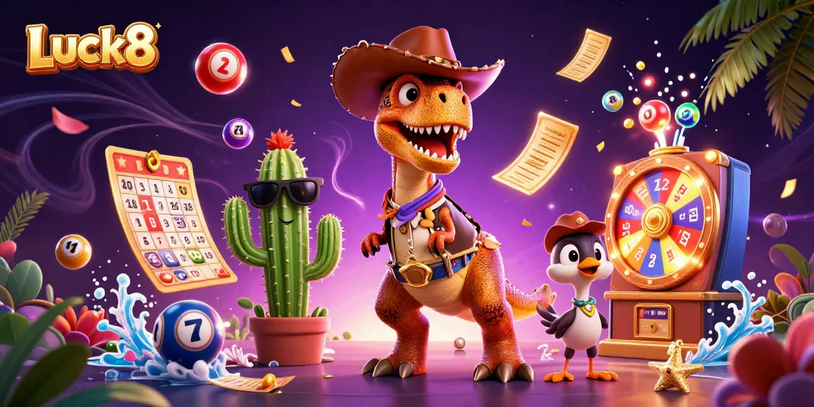 Experience the excitement of Luck8 with a dynamic casino-themed illustration featuring vibrant gaming elements and colorful characters.
