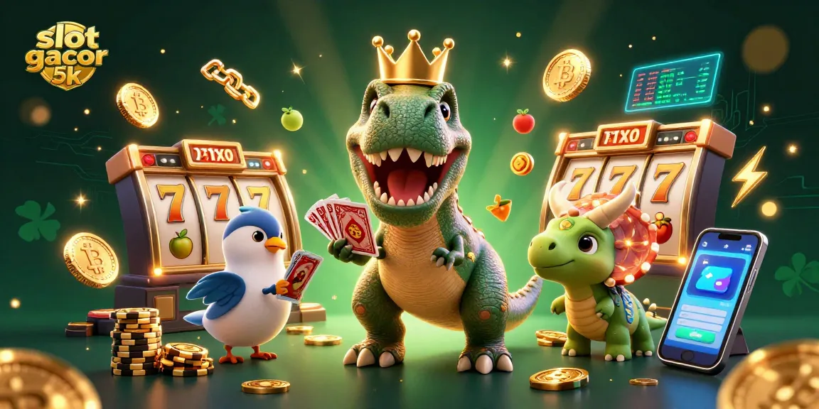 Experience the excitement of slot gacor 5k with our vibrant illustration showcasing a dynamic casino scene.