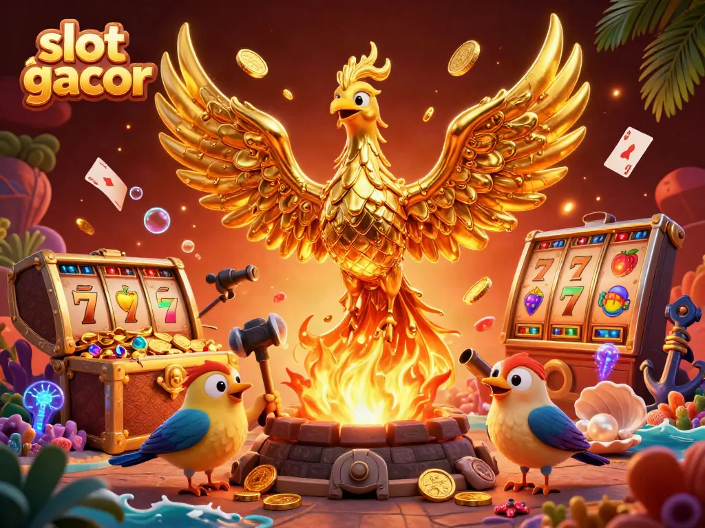 Experience slot gacor excitement with golden phoenix and vibrant casino imagery.