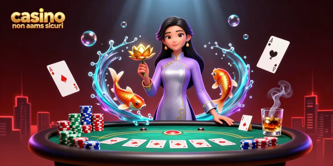 Scopri l'emozione dei casino non aams sicuri con una vivace scena di poker in straordinario 3D.